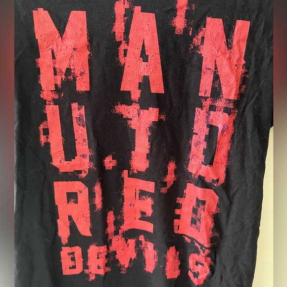 Manchester United Nike Red Devils Black Red Graphic Short Sleeve T-shirt Men’s S - Picture 4 of 8